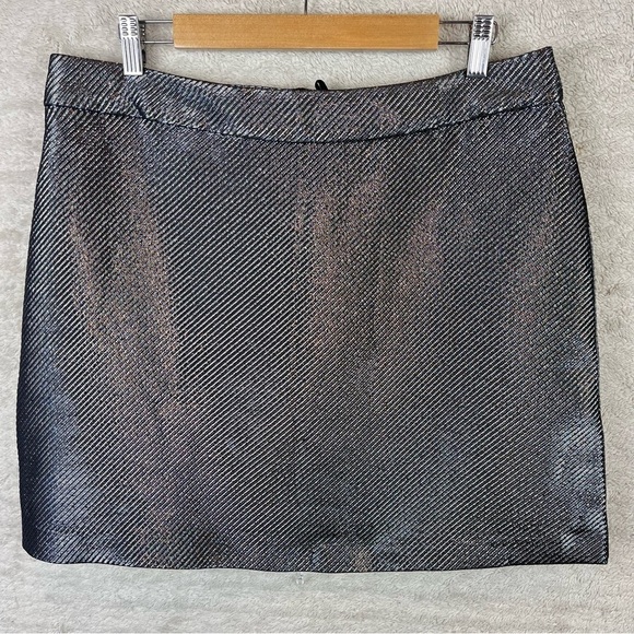 NWT H&M Conscious Silver Metallic Mini Skirt Size 14 - Picture 3 of 14